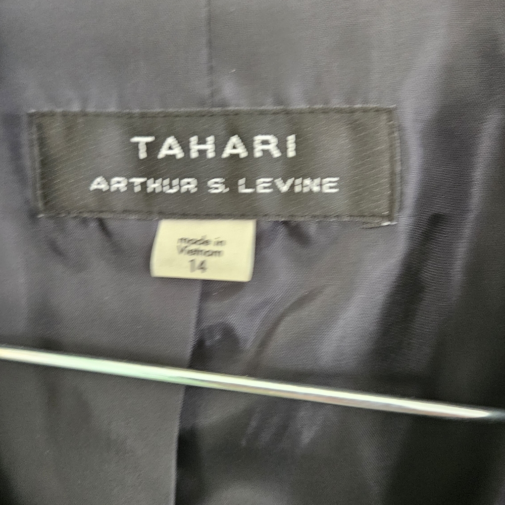 Tahari Navy Blazer with Gold Accent Buttons - Picture 4 of 9